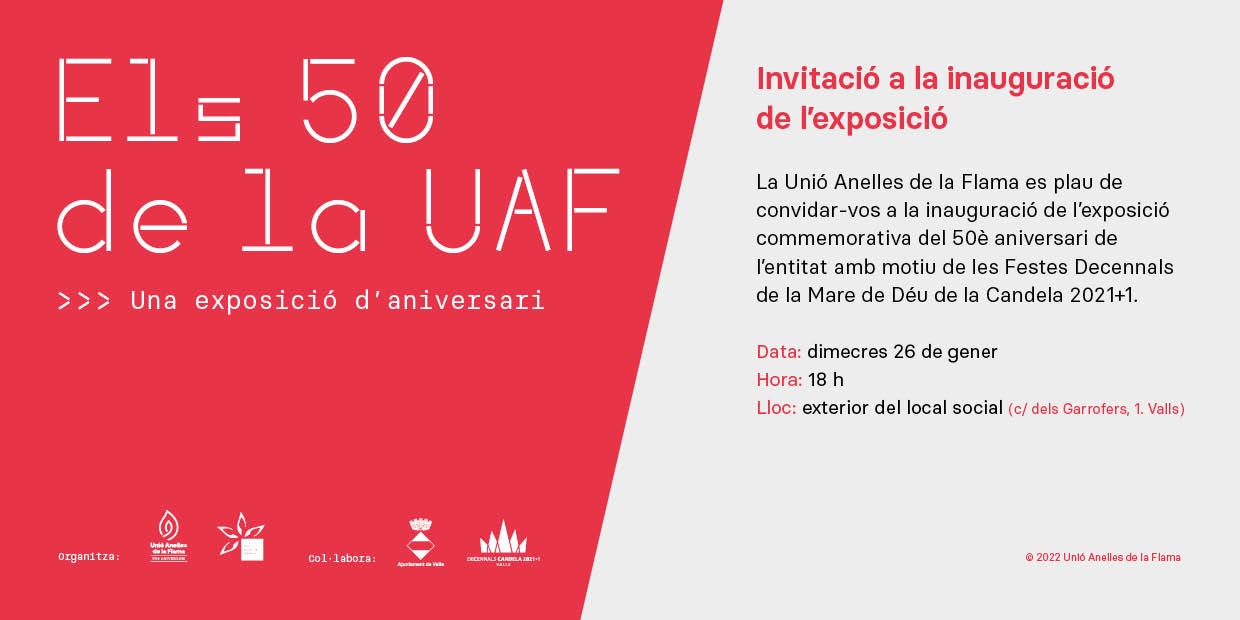 Invitació exposició Els 50 de la UAF 1